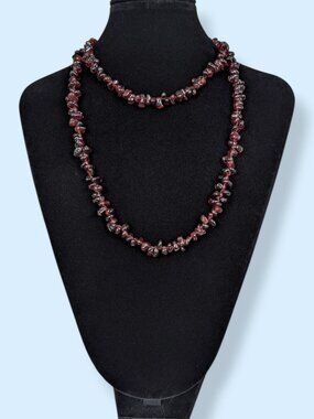 Garnet Beaded Infinity Necklace